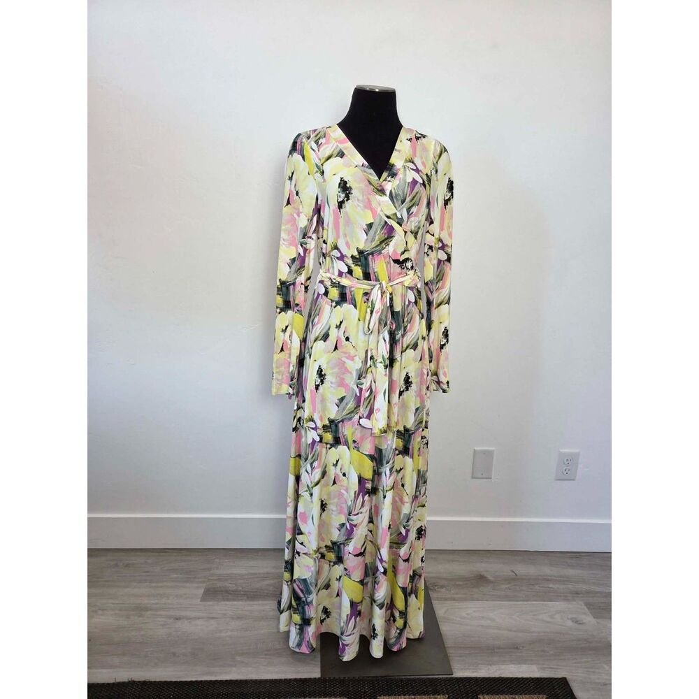 NEW Forever21+ 0X Maxi Dress Wrap Floral Tropical Vacation Resortwear Summer